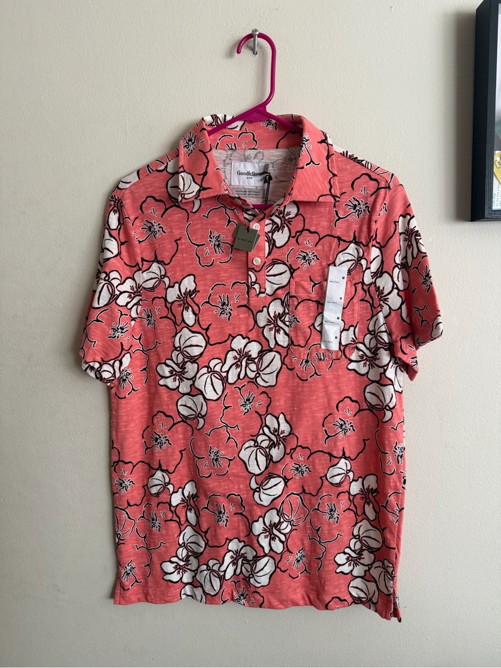 Goodfellow & Co Men’s Coral Floral Polo Shirt